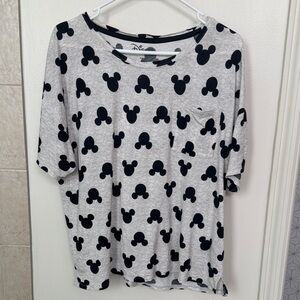 Disney Gray Tee with Black Mickey Heads